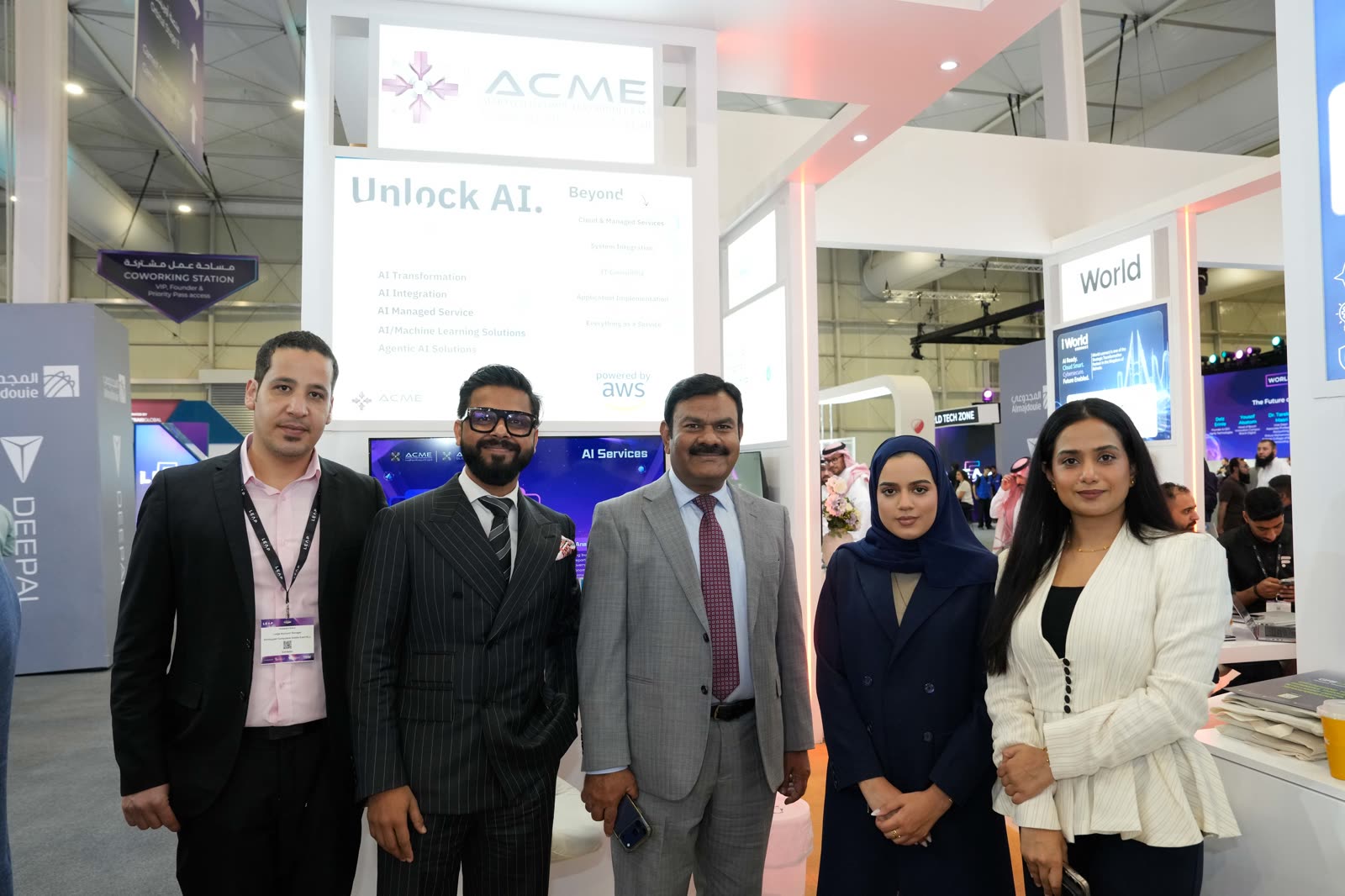 ACME team at the Bahrain Pavilion on Day 2 of LEAP 2026